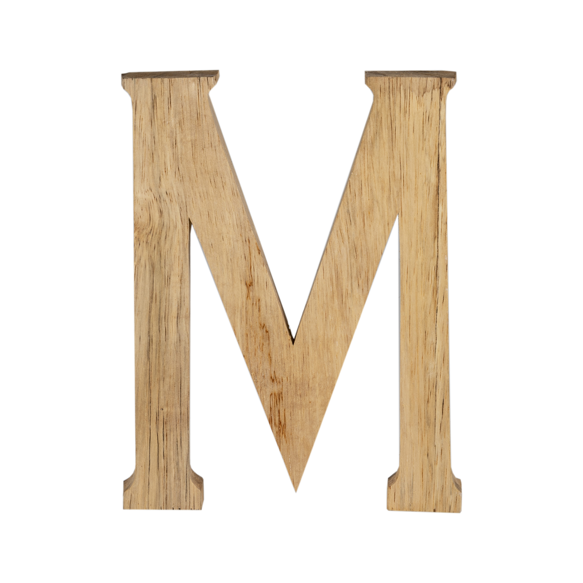Holzbuchstabe "M", natur, aus Holz 20cm