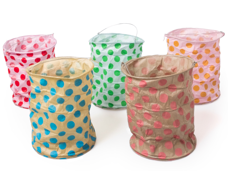 Papierlampions Zylinderform  S/5 Punkte (M) 12 cm