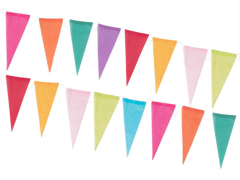 Papiergirlande Wimpel 5,00 m Rainbow