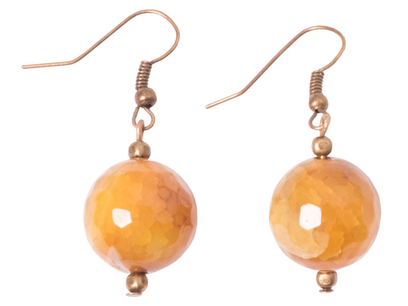 2292_0 Ohrhänger Glasperle gelb-orange