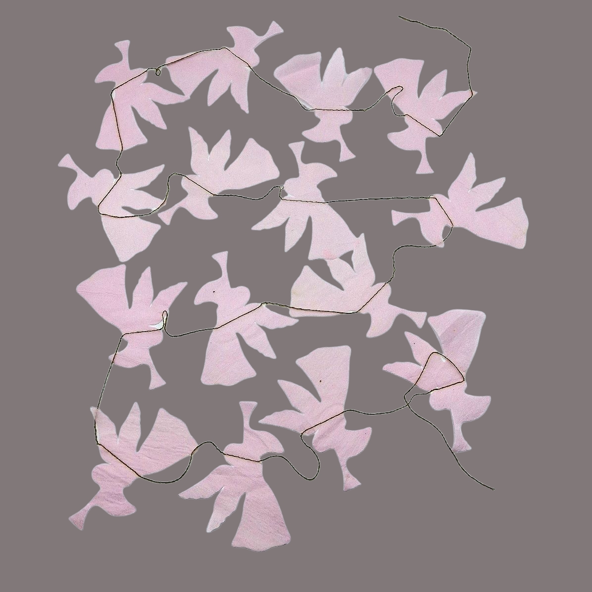 Engelgirlande S/3 leicht transparent aus Papier in Rosa