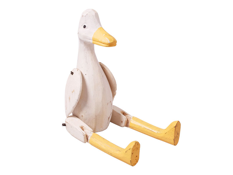 Holzfigur Kantenhocker Gans Dekogans 16cm