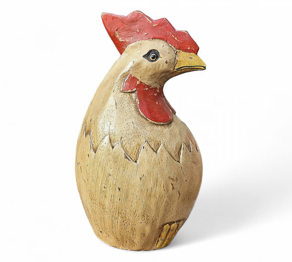Holzhuhn stehend Huhn aus Holz