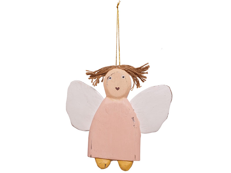 1372_0 Engelanhänger Holz Anhänger Engel Vintage rosa