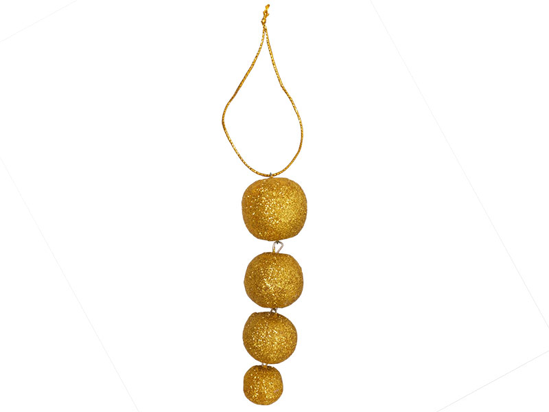 2700_0 Geschenkanhänger Xmas Anhänger Kugelstring Glitzer gold