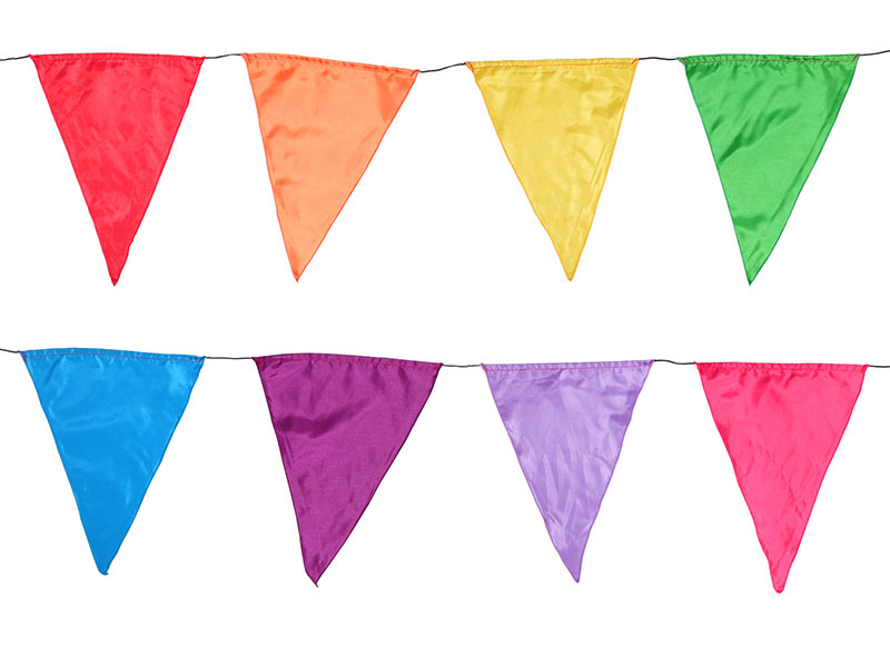 Wimpelgirlande rainbow 2 m triangle