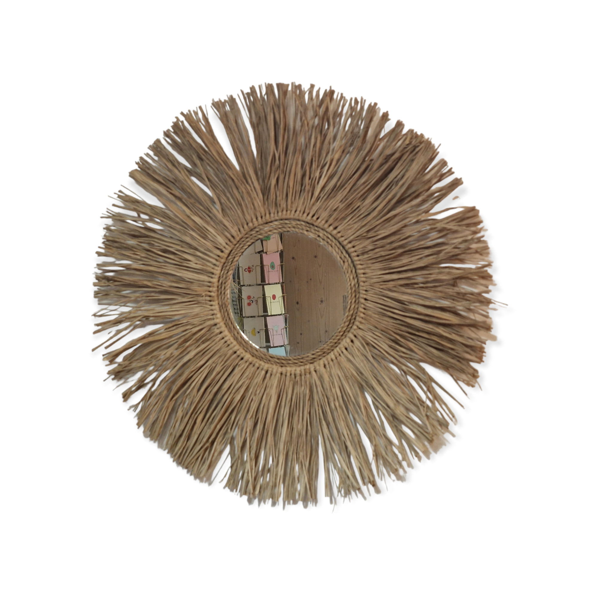 PhotoRoom-20221208_172407 Wandspiegel aus Seegras Raffia rund im Bohostyle