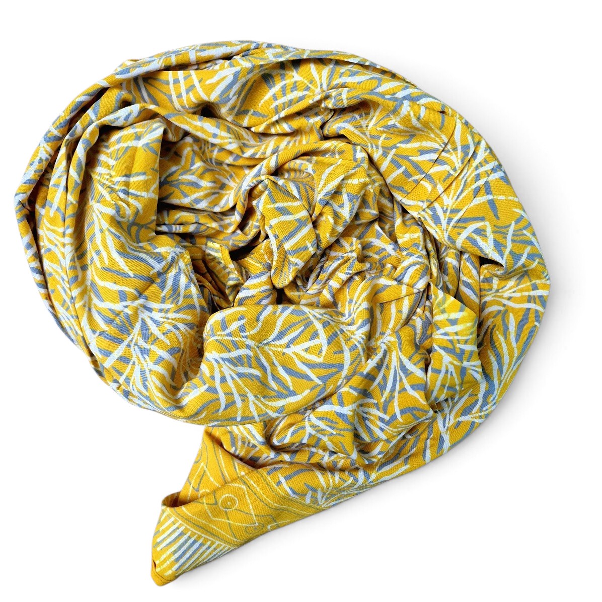  Bali Sarong gelb mit weißen-grauen Ästen, Viskose