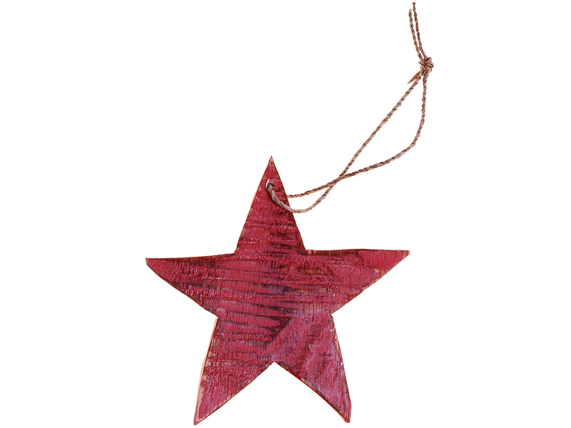 1099_0 Holzstern Sternanhänger Holz 10 cm ROT handgemacht vintage