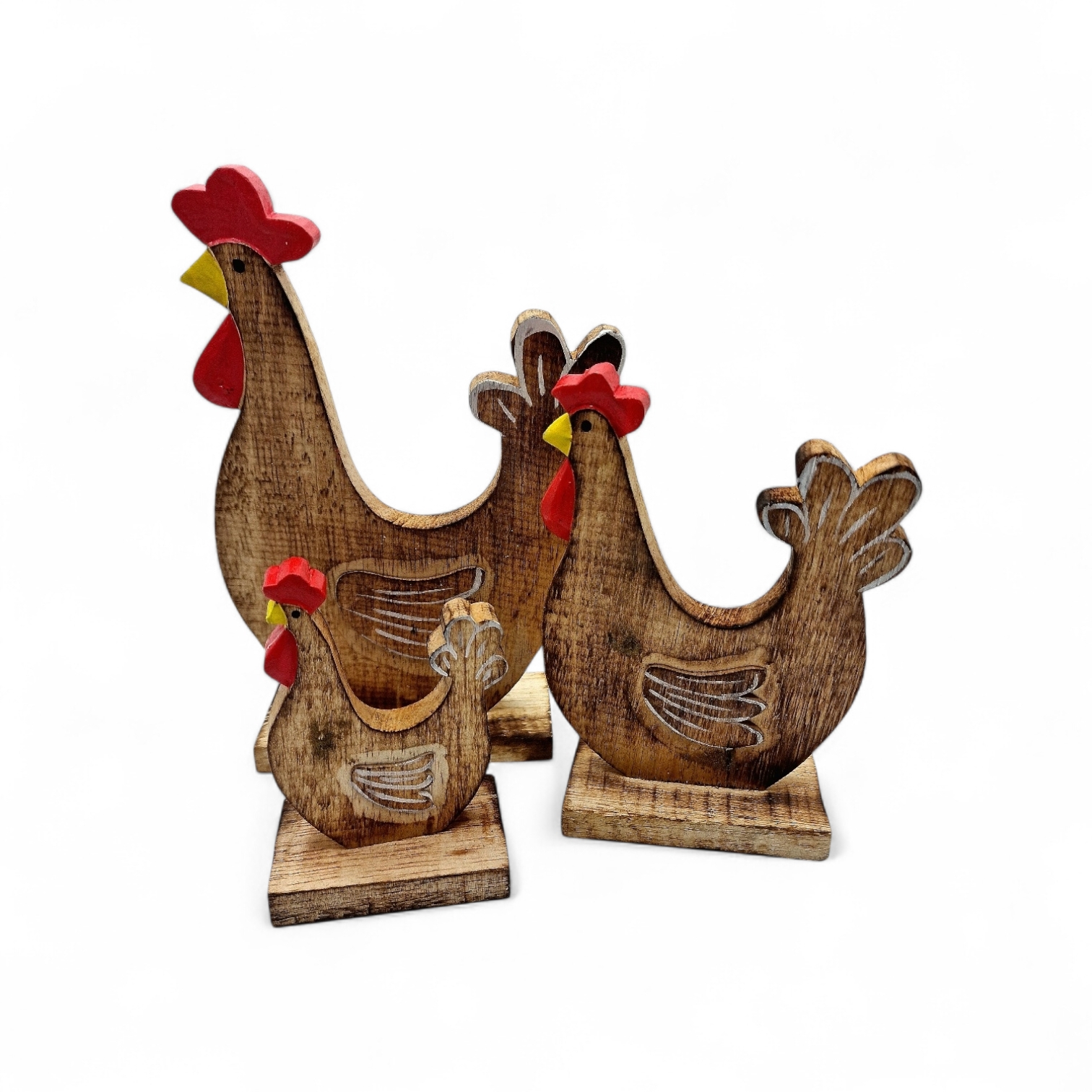 Dekohuhn Aufsteller aus Holz S/3