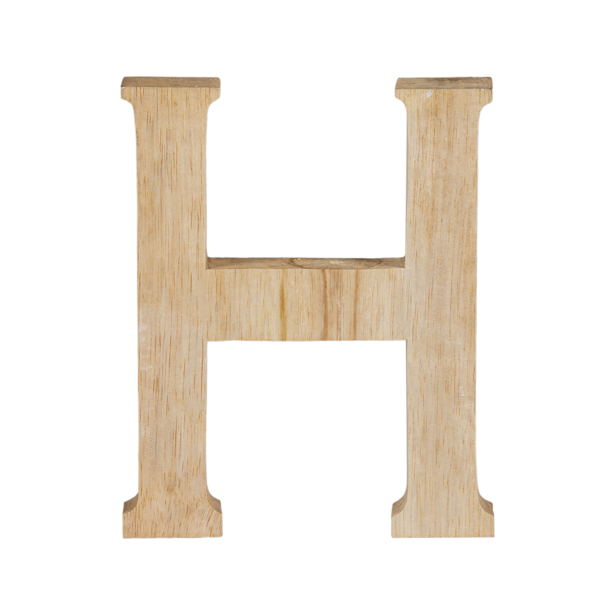 Holzbuchstabe "H", natur, aus Holz 20cm