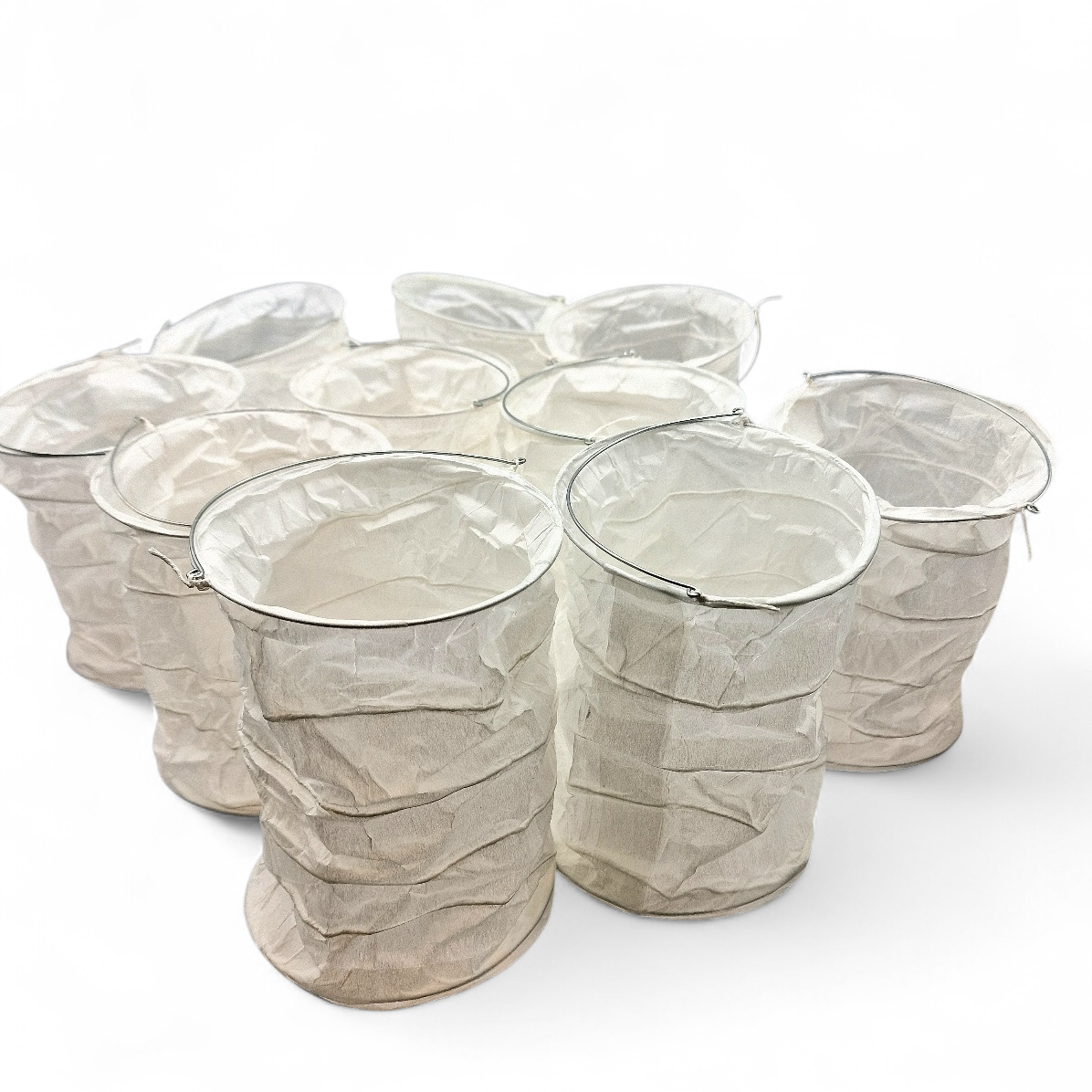 Papierlampions S/10 weiß Größe L (Höhe 16-18 cm) im crushed-Look