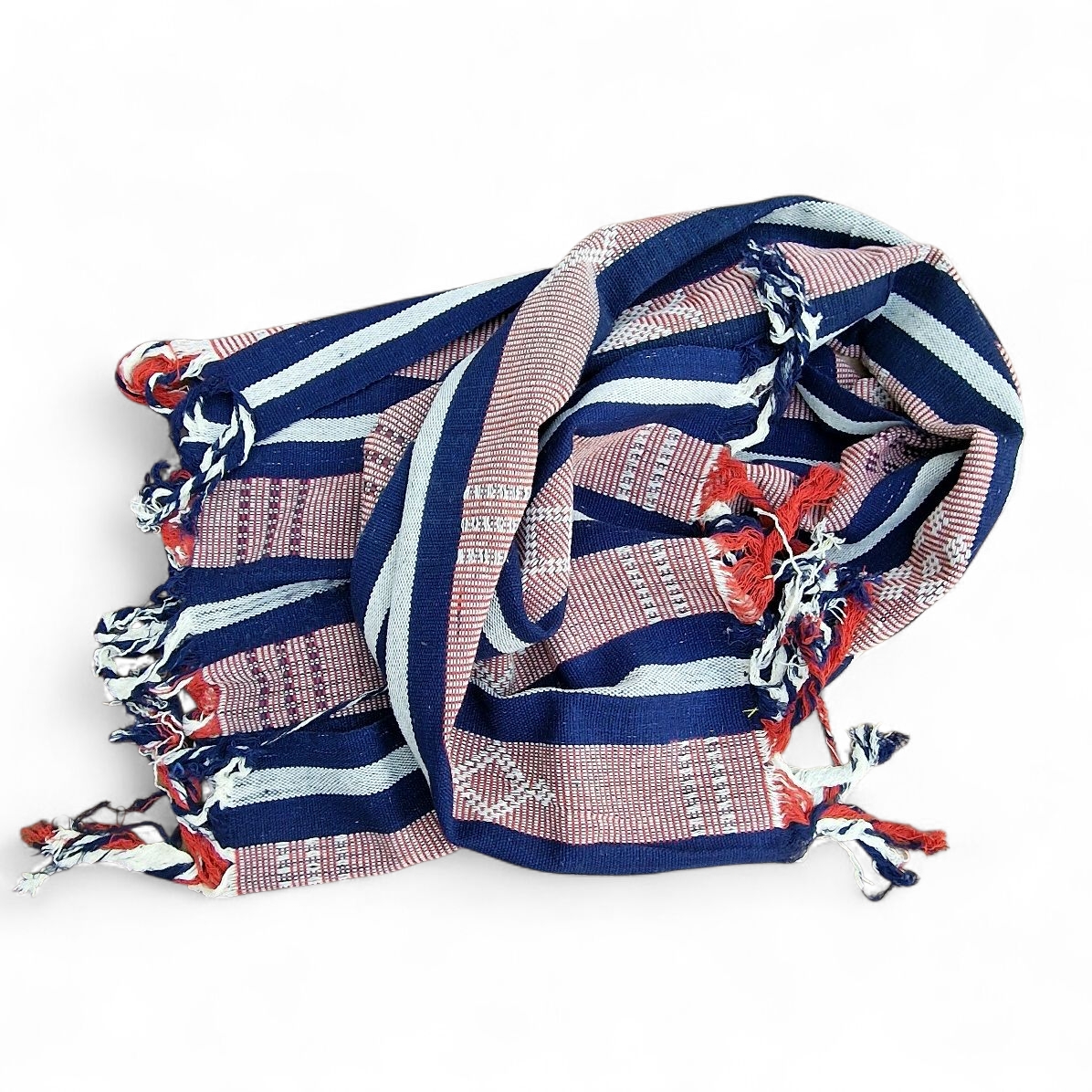 Tischläufer handgewebt blau/weiß, Sumba, Indonesien, Baumwolle, 45 cm x 146 cm 