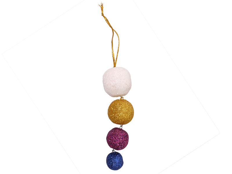 Weihnachtsbaum Anhänger Kugelstring Glitzer bunt