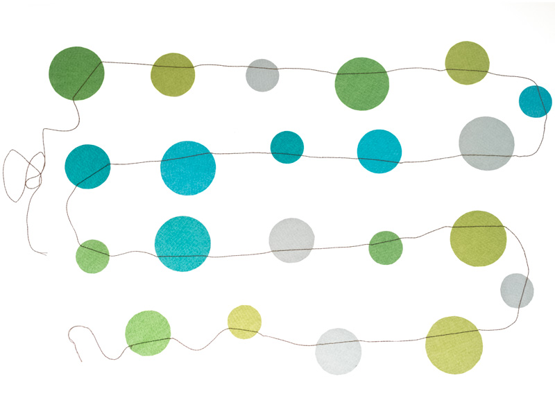 Papiergirlande DOTS blaugrün