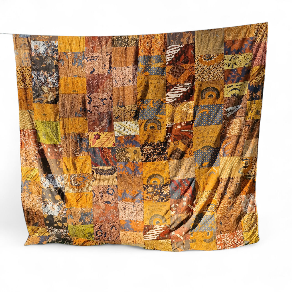 Decke Patchwork braun Vorderseite Patchworkdecke