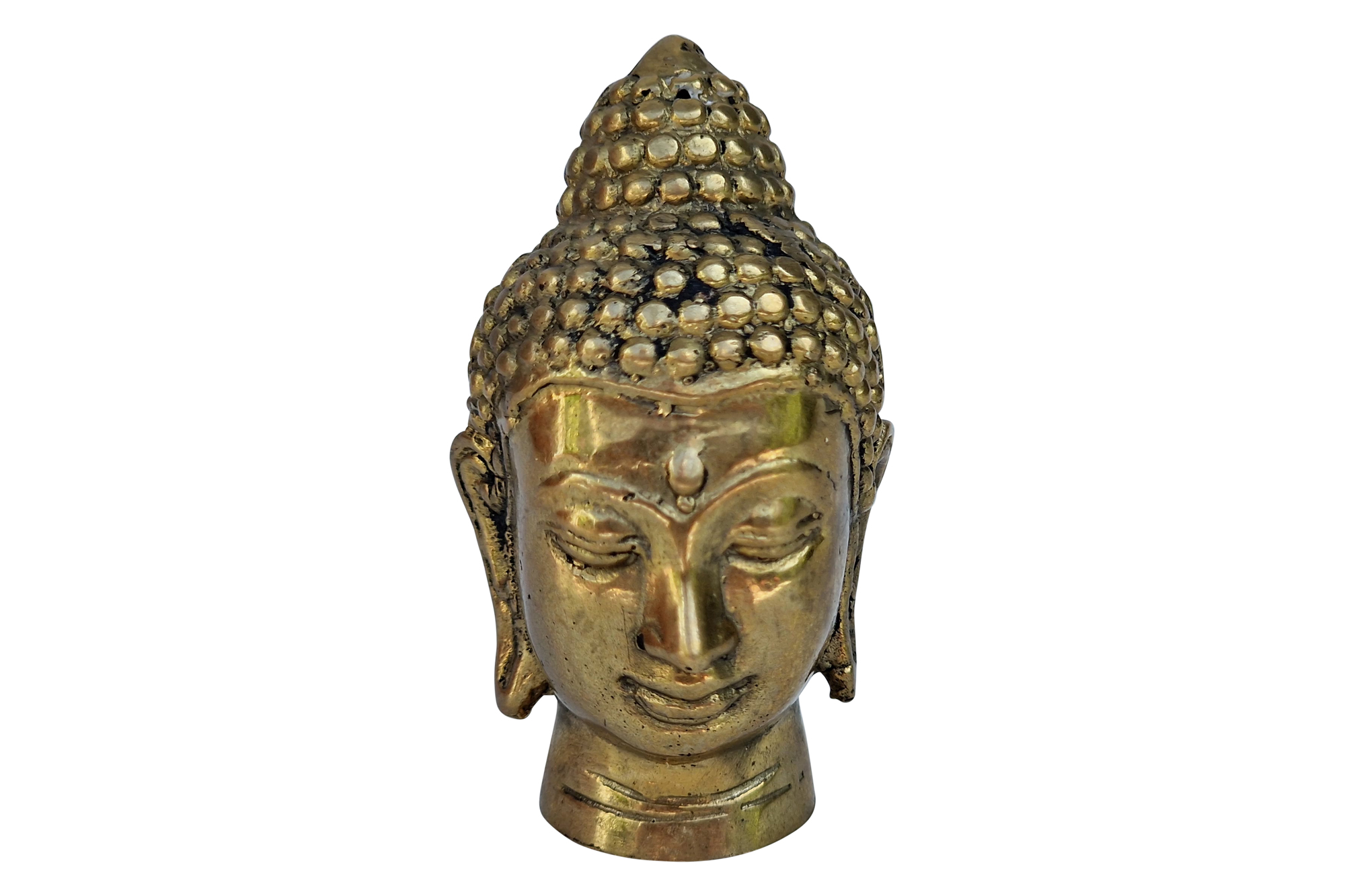 Buddhakopf 5cm aus Goldbronze