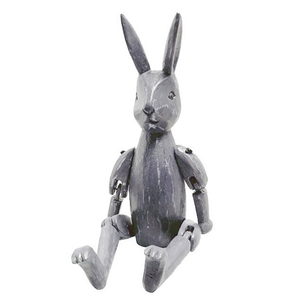 hase-grau-22cm Holzfigur Kantenhocker Hase Dekohase (grau) 22 cm