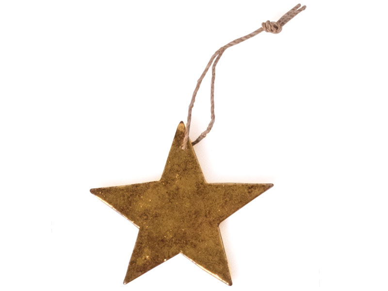 Holzstern 10 cm gold vintage Sternanhänger