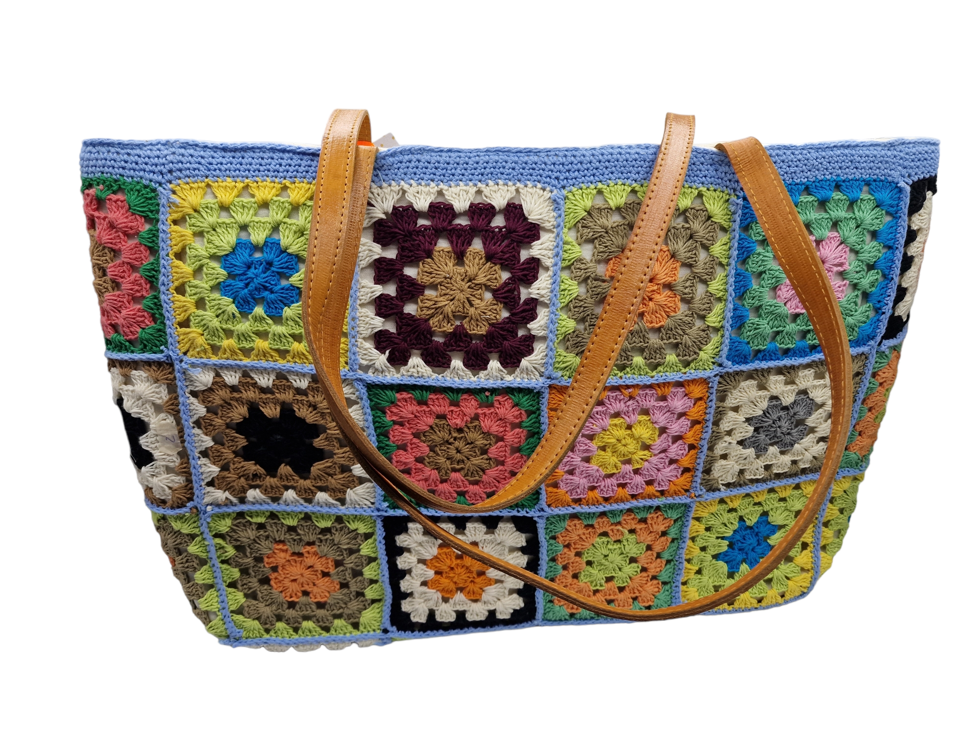 Shopper Strandtasche Granny Square Muster bunt
