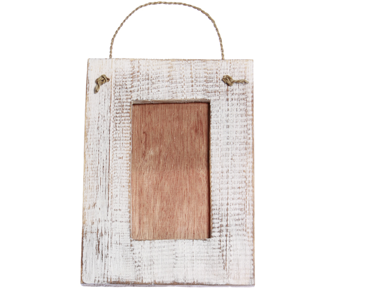 Holzrahmen weiß vintage (vertikal) 17,5x25cm