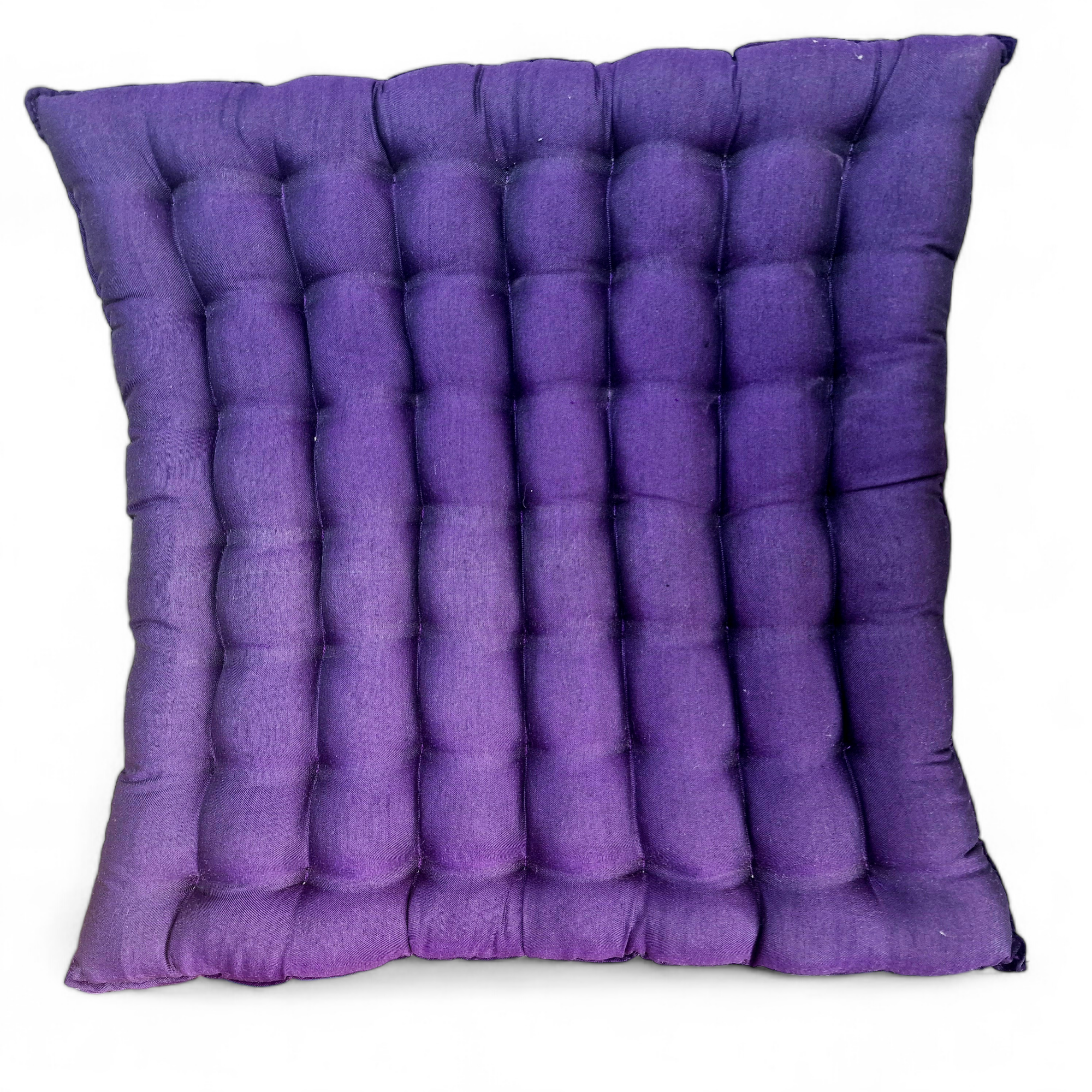 Sitzkissen flach gesteppt lila als Auflage auf Stuhl, Bank 40x40 cm