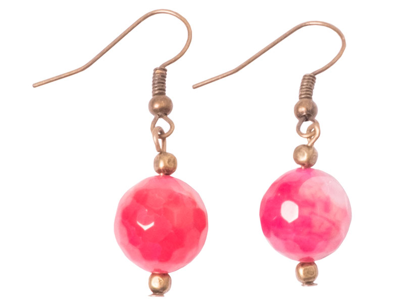 Ohrhänger Glasperle klein pink