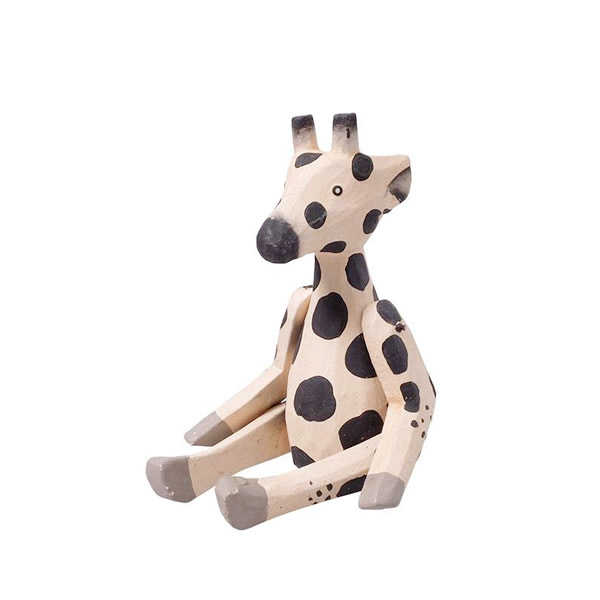 Holzfigur Kantenhocker Giraffe Dekogiraffe 16 cm