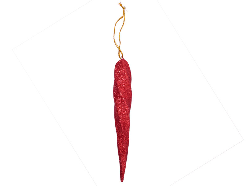 Zapfen Holzanhänger Xmas Glitzer rot