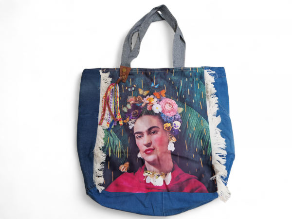 Shopper FRIDA Kahlo Butterfly Jeansoptik, Bohostyle