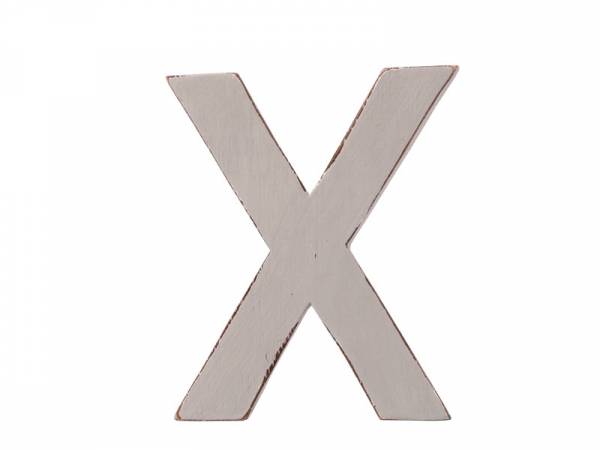 Dekobuchstabe Holzbuchstabe 3D-Buchstabe „X“ 12cm vintage hellgrau
