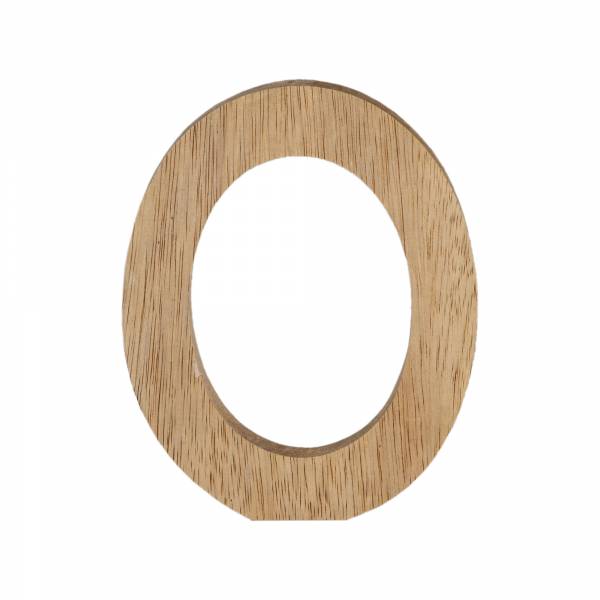 Holzbuchstabe O (medium), natur, aus Holz