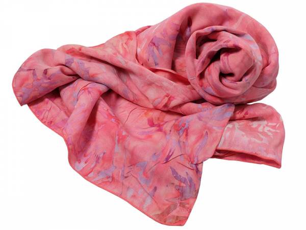 Sarong pink, Blätter blau