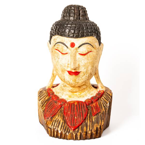 Buddhakopf aus Holz