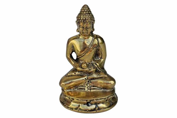 Buddha sitzend aus Goldbronze