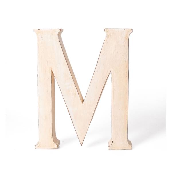 Holzbuchstabe Vintage &quot;M&quot; 20cm Buchstabe aus Holz zum Aufstellen, handgemacht