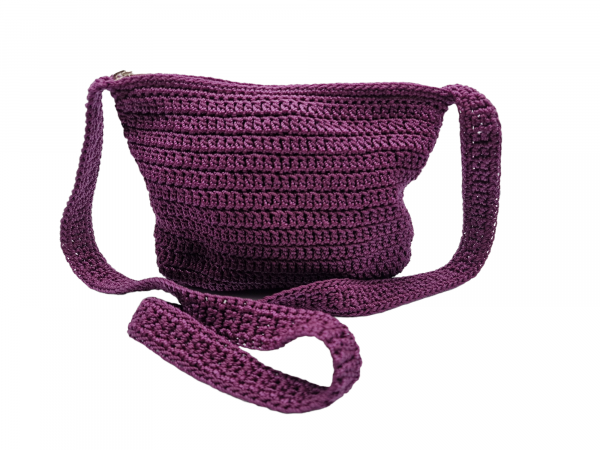 Umhängetasche gehäkelt, Crossbag Vintagestyle handgemacht, bordeaux