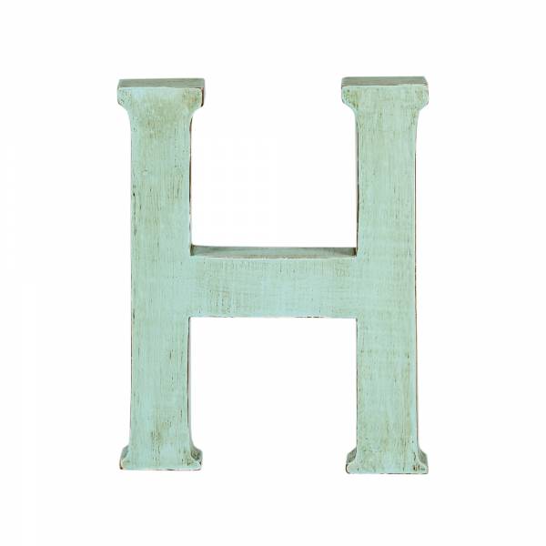 Holzbuchstabe H (medium), türkis, aus Holz