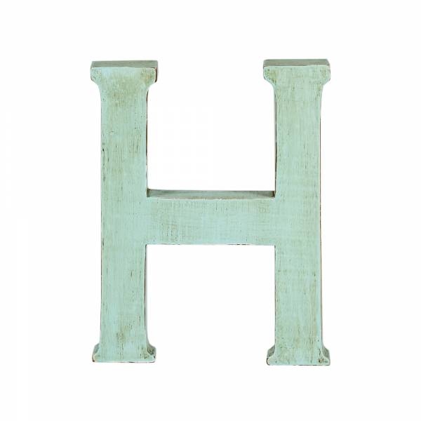 Holzbuchstabe &quot;H&quot; türkis, aus Holz 20cm