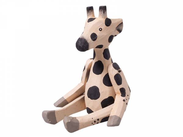 Holzfigur Kantenhocker Giraffe Dekogiraffe 16 cm