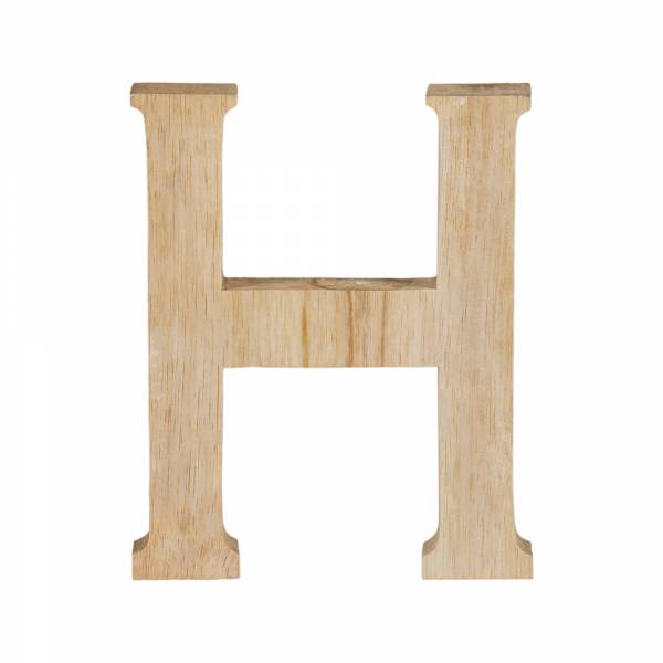 Holzbuchstabe H (medium), natur, aus Holz