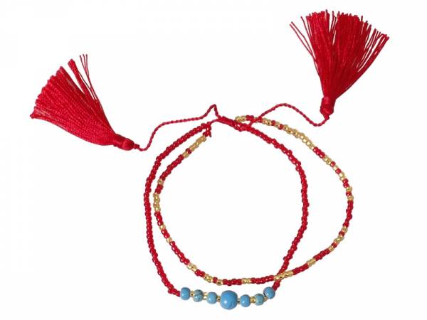 Armband Perlchen mit Türkis (rot)