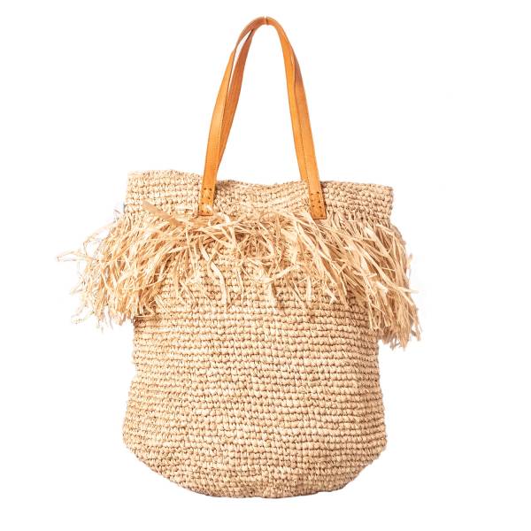 Strandtasche/Shopper Seegras mit Lederhenkel