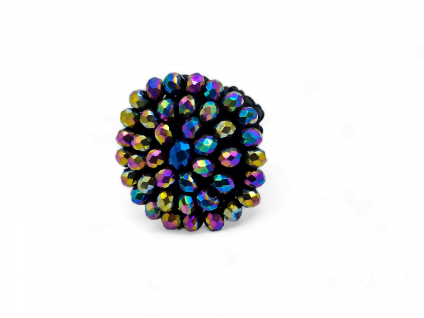 Statement Ring Boho Glitzersteine Rainbow handgemacht